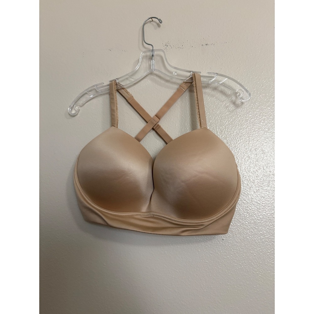 Enbliss Wireless Full Coverage Bra Bandeau Beige Nude Tan 38DD Racerback